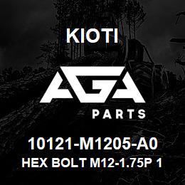 10121-M1205-A0 Kioti HEX BOLT M12-1.75P 100L | AGA Parts