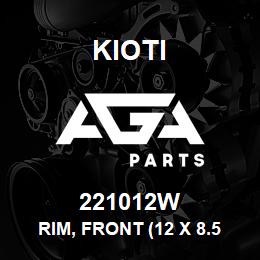 221012W Kioti RIM, FRONT (12 X 8.50-12) V | AGA Parts