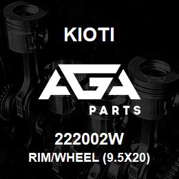 222002W Kioti RIM/WHEEL (9.5X20) | AGA Parts