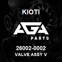 26002-0002 Kioti VALVE ASSY V | AGA Parts