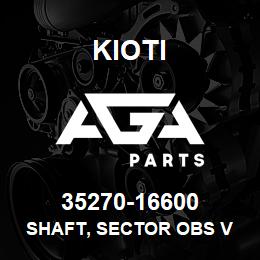 35270-16600 Kioti SHAFT, SECTOR OBS V | AGA Parts