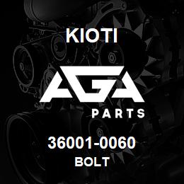 36001-0060 Kioti BOLT | AGA Parts