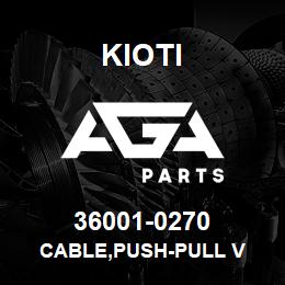 36001-0270 Kioti CABLE,PUSH-PULL V | AGA Parts