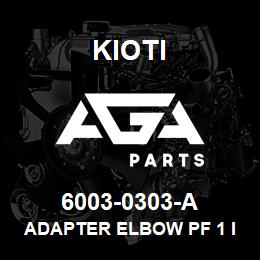 6003-0303-A Kioti ADAPTER ELBOW PF 1 INCH -11, O-RING PT 3-4, 90 INCH | AGA Parts