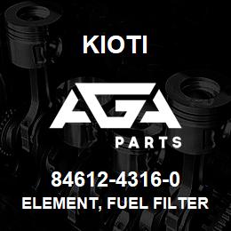 84612-43160 Kioti FILTER, FUEL ELEMENT V | AGA Parts