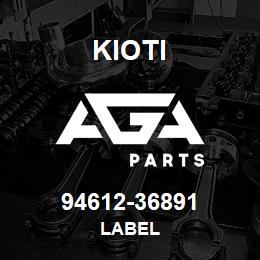 94612-36891 Kioti LABEL | AGA Parts