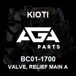 BC01-1700 Kioti VALVE, RELIEF MAIN ASSY | AGA Parts