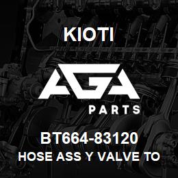 BT664-83120 Kioti HOSE ASS Y VALVE TO FIXED | AGA Parts