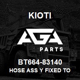 BT664-83140 Kioti HOSE ASS Y FIXED TO BUCKET CYL V | AGA Parts