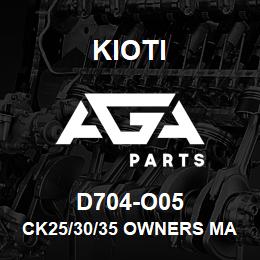 D704-O05 Kioti CK25/30/35 OWNERS MANUAL V | AGA Parts