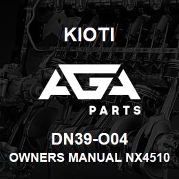 DN39-O04 Kioti OWNERS MANUAL NX4510/5010/5510 DNR V | AGA Parts