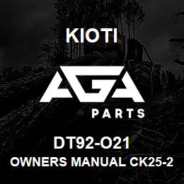 DT92-O21 Kioti OWNERS MANUAL CK25-27-05 FRENCH DNR V | AGA Parts