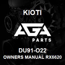 DU91-O22 Kioti OWNERS MANUAL RX6620/RX7320 FRENCH DNR V | AGA Parts