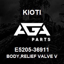 E5205-36911 Kioti BODY,RELIEF VALVE V | AGA Parts