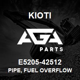 E5205-42512 Kioti PIPE, FUEL OVERFLOW | AGA Parts