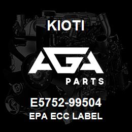 E5752-99504 Kioti EPA ECC LABEL | AGA Parts