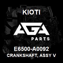 E6500-A0092 Kioti CRANKSHAFT, ASSY V | AGA Parts