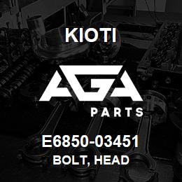 E6850-03451 Kioti BOLT, HEAD | AGA Parts