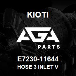 E7230-11644 Kioti HOSE 3 INLET V | AGA Parts