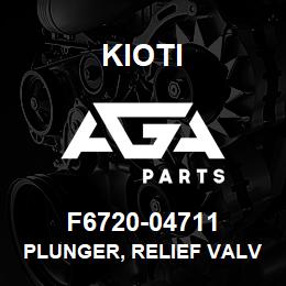 F6720-04711 Kioti PLUNGER, RELIEF VALVE V | AGA Parts