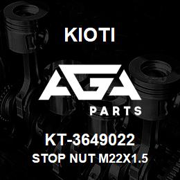 KT-3649022 Kioti STOP NUT M22X1.5 | AGA Parts