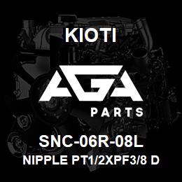 SNC06R-08L Kioti NIPPLE, PT1/2XPF3/8X53L V | AGA Parts