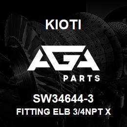 SW34644-3 Kioti FITTING ELB 3/4NPT X 3/4NPT ZP | AGA Parts