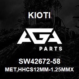 SW42672-58 Kioti MET,HHCS12MM-1.25MMX50MMGR8.8 V | AGA Parts