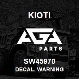 SW45970 Kioti DECAL, WARNING | AGA Parts