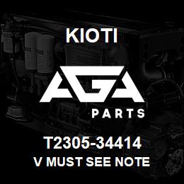 T2305-34414 Kioti V MUST SEE NOTE | AGA Parts