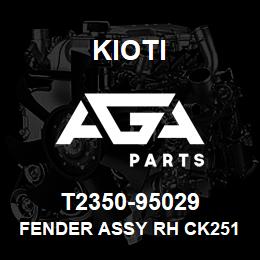 T2350-95029 Kioti FENDER ASSY RH CK2510 V DNR | AGA Parts