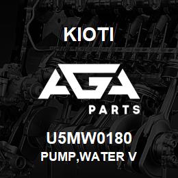 U5MW0180 Kioti PUMP,WATER V | AGA Parts