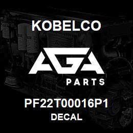 PF22T00016P1 Kobelco DECAL | AGA Parts