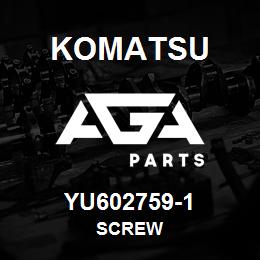 YU602759-1 Komatsu SCREW | AGA Parts