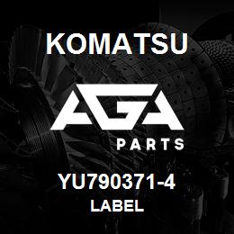 YU790371-4 Komatsu Label | AGA Parts