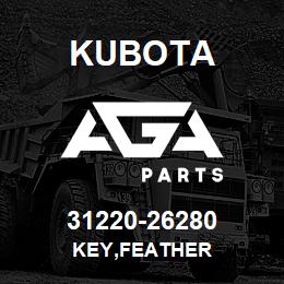 31220-26280 Kubota KEY,FEATHER | AGA Parts