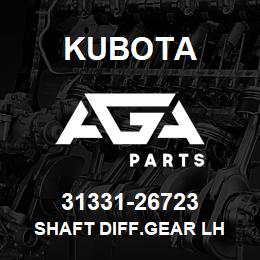 31331-26723 Kubota SHAFT DIFF.GEAR LH | AGA Parts