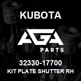 32330-17700 Kubota KIT PLATE SHUTTER RH | AGA Parts