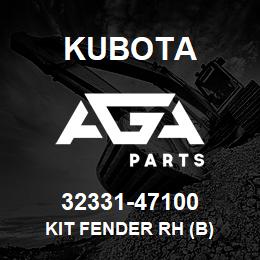 32331-47100 Kubota KIT FENDER RH (B) | AGA Parts