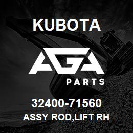 32400-71560 Kubota ASSY ROD,LIFT RH | AGA Parts