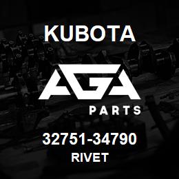 32751-34790 Kubota RIVET | AGA Parts