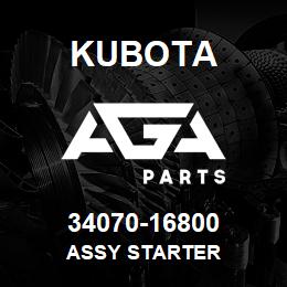 34070-16800 Kubota ASSY STARTER | AGA Parts