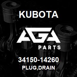 34150-14260 Kubota PLUG,DRAIN | AGA Parts