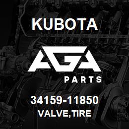 34159-11850 Kubota VALVE,TIRE | AGA Parts