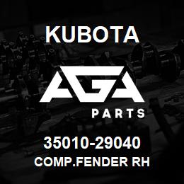 35010-29040 Kubota COMP.FENDER RH | AGA Parts