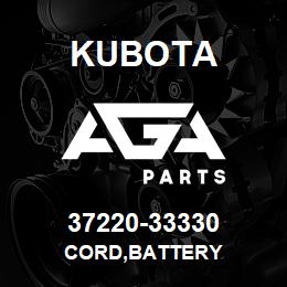37220-33330 Kubota CORD,BATTERY | AGA Parts