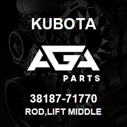 38187-71770 Kubota ROD,LIFT MIDDLE | AGA Parts