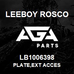 LB1006398 Leeboy Rosco PLATE,EXT ACCES | AGA Parts