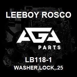 LB118-1 Leeboy Rosco WASHER,LOCK,.25 | AGA Parts