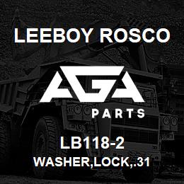 LB118-2 Leeboy Rosco WASHER,LOCK,.31 | AGA Parts